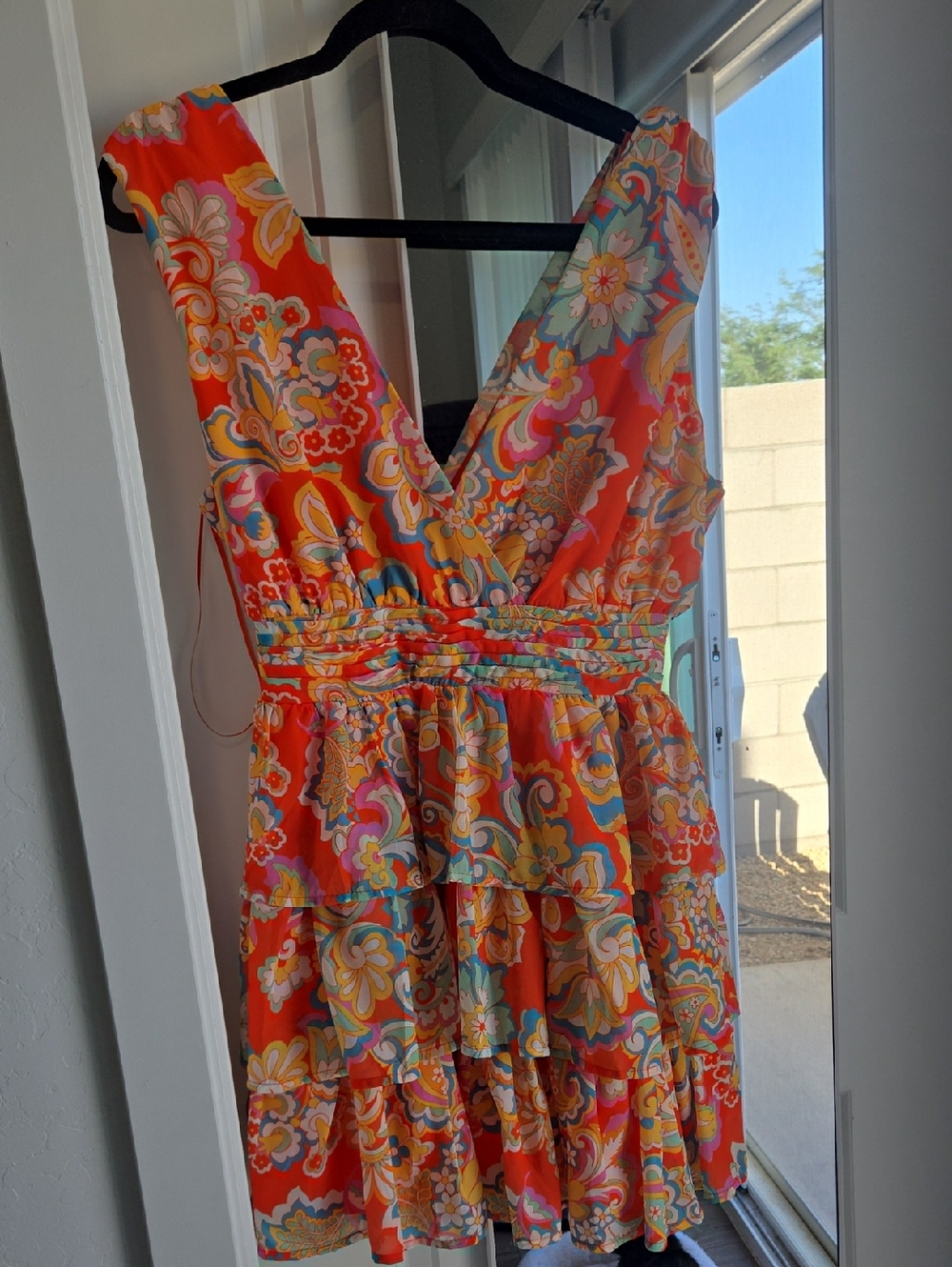 Flying Tomato Orange Floral Sleeveless Mini Dress